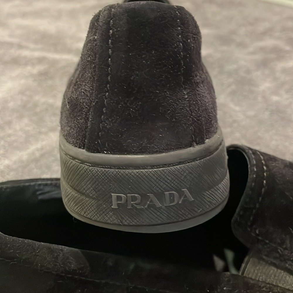 Prada black Women’s suede slip on shoes size EUR 37.5 / US 7.5-8. Also in Plum! - Picture 4 of 10